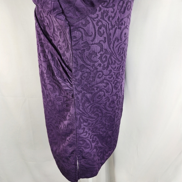 Magellan's Purple Wrap Look w/ Side Ruching Long Sleeve Top Size Medium - Picture 4 of 8